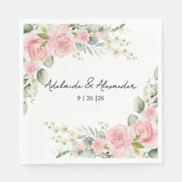 Serviette En Papier Réception de mariage rose Rose du jardin