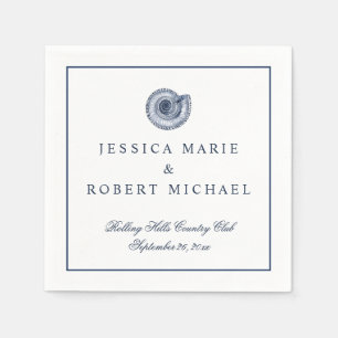 Serviette En Papier Réception de mariage Sea Shell Beach