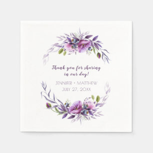 Serviette En Papier Réception Fleur sauvage Violette Violette Lavande 