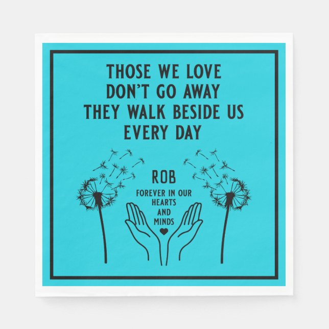 Serviette En Papier Réception funéraire en mémoire (Devant)