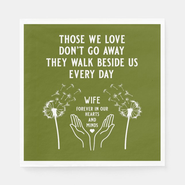 Serviette En Papier Réception funéraire en mémoire (Devant)