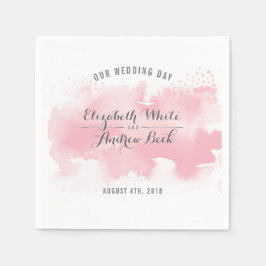 Serviette En Papier RÉCEPTION TENDANCE design aquarelle rose vif