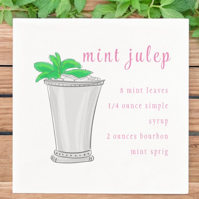Serviette En Papier Recette Derby Mint Julep Bar Recette (Créateur téléchargé)