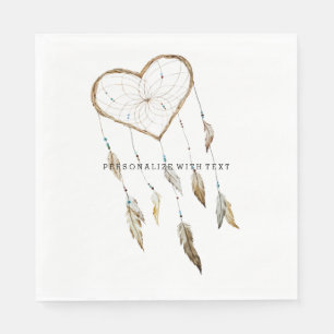 Serviette En Papier Receveur rêveur de coeur