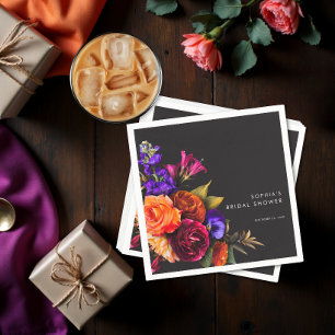 Serviette En Papier Récolte Florale Vibrante et Élégante sous une Douc