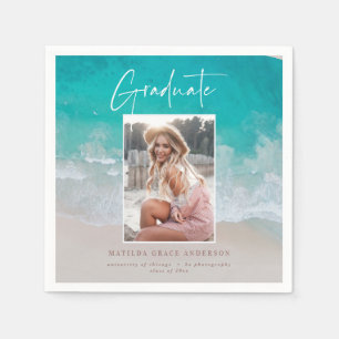 Serviette En Papier Récolte photo moderne script plage océan