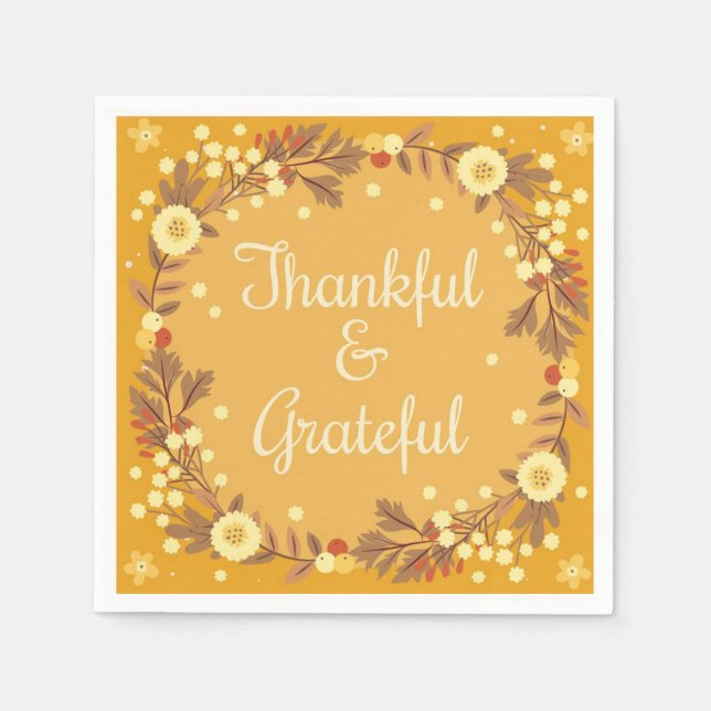 Serviette En Papier Reconnaissant et Gratitude (Devant)
