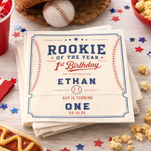 Serviette En Papier Recrue de l'année billet de baseball 1er anniversa
