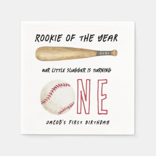 Serviette En Papier Recrue de l'année Fête d'anniversaire de baseball 