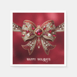 Serviette En Papier Red Bow Holiday Napkin