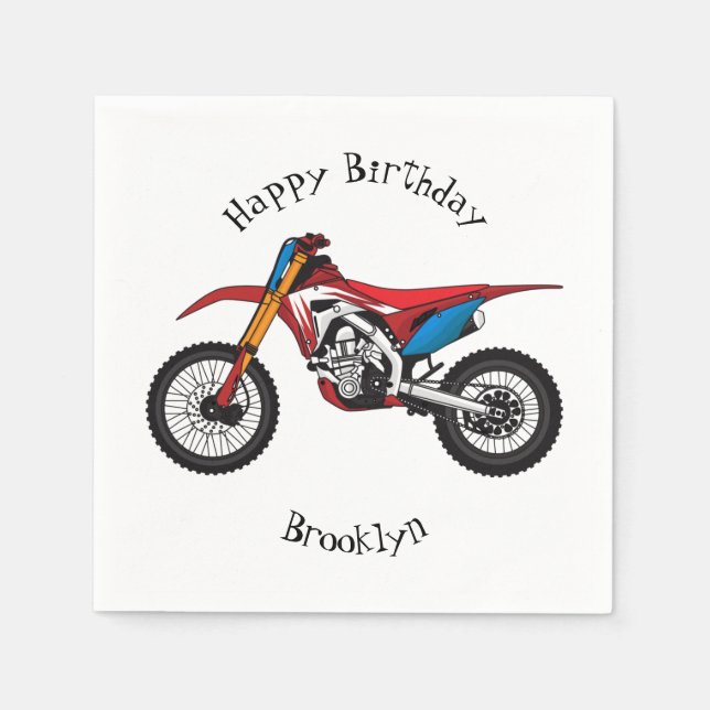 Serviette En Papier Red dirt bike motorcycle (Devant)