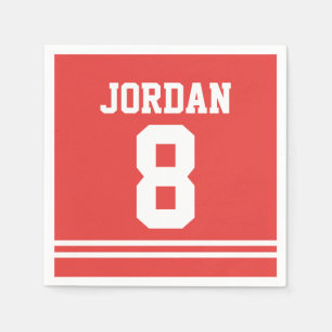 Serviette En Papier Red Football Jersey - Sports Thème Anniversaire