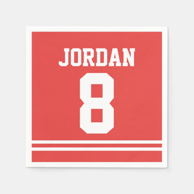 Serviette En Papier Red Football Jersey - Sports Thème Anniversaire (Devant)