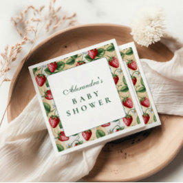 Serviette En Papier Red Gingham Berry Baby Shower