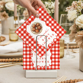 Serviette En Papier Red Gingham Meatball Baby Shower