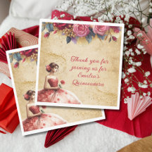 Red Gold Quinceañera Robe Événement Partyware Pers