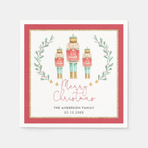 Serviette En Papier Red Green Gold Nutcracker
