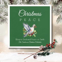Serviette En Papier Red Green White Peace Dove Christian Christmas