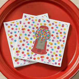 Serviette En Papier Red Gumball Machine Candy Bubble Gum Anniversaire