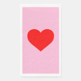 Serviette En Papier Red Heart Beat Pastel Rose