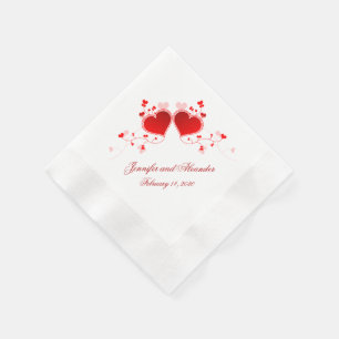 Serviette En Papier Red Hearts Valentine's Day Mariage serviettes pers