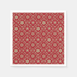Serviette En Papier Red Holiday Simple Flocon de neige Noël rustique
