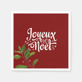 Serviette En Papier Red Joyeux Noel