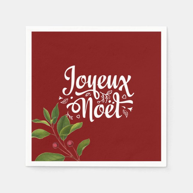 Serviette En Papier Red Joyeux Noel (Devant)