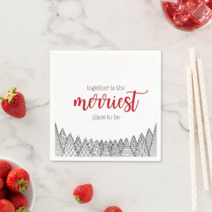 Serviette En Papier Red Merriest place pour être des serviettes