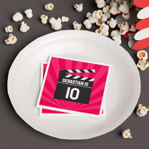 Serviette En Papier Red Movie Night Clapperboard Anniversaire de enfan