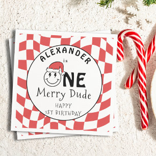 Serviette En Papier Red One Happy Dude Noël 1er Anniversaire Décor