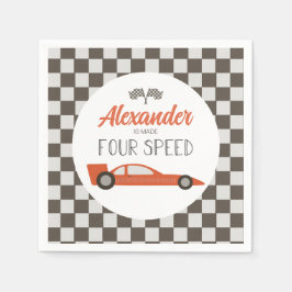 Serviette En Papier Red Race Car 4e anniversaire