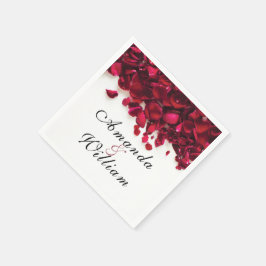 Serviette En Papier Red Rose Petals Mariage personnalisé