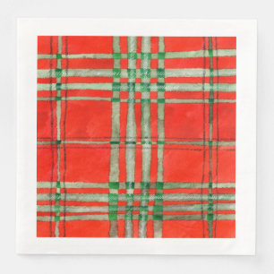 Serviette En Papier RED SCOTT TARTAN Standard Diner Papier de table