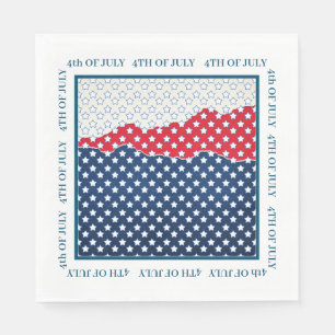 Serviette En Papier Red White & Blue Stars 4th of Jly