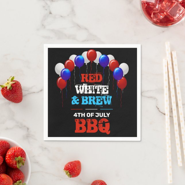 Serviette En Papier Red White & Brew 4 juillet BBQ Party (En situation)
