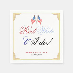 Serviette En Papier Red White et je fais 4 juillet Mariage patriotique