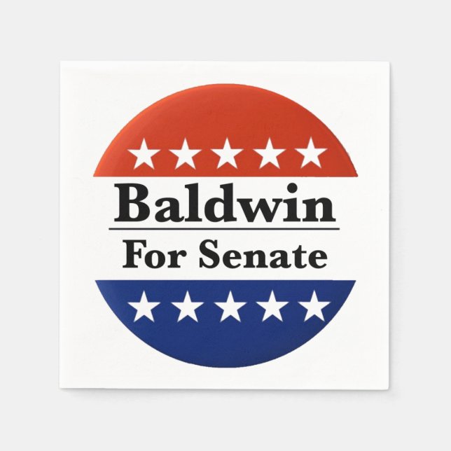 Serviette En Papier Réélire Tammy Baldwin au Sénat américain 2024 (Devant)