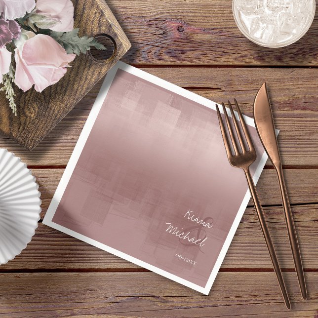 Serviette En Papier Réflexions aquarelle Mariage cannelle Rose ID774 (Créateur téléchargé)