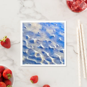 Serviette En Papier Réflexions bleu ciel et océan