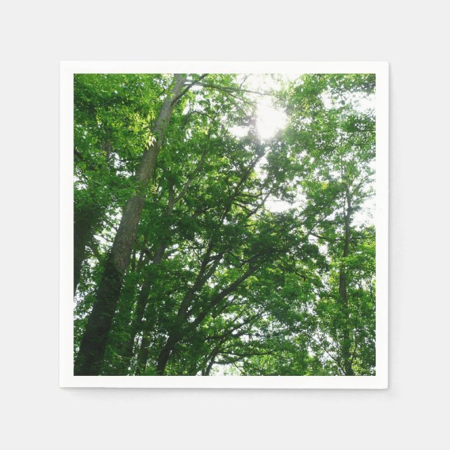 Serviette En Papier Regard sur les arbres d'été (Devant)