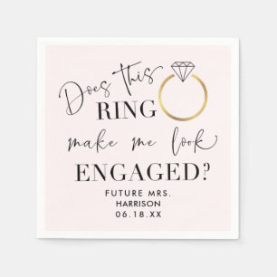 Serviette En Papier Regardez Engagé Futur Mme Pretty Blush Rose Ring