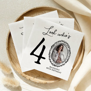 Serviette En Papier Regardez qui a quarante ans Photo 40e anniversaire