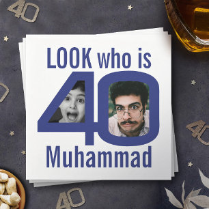 Serviette En Papier Regardez qui est 40ème anniversaire 2 photos fête 