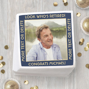 Serviette En Papier Regardez qui est retraité Marine et Gold Retraite