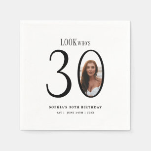 Serviette En Papier Regardez qui est trente photo minimale 30e anniver