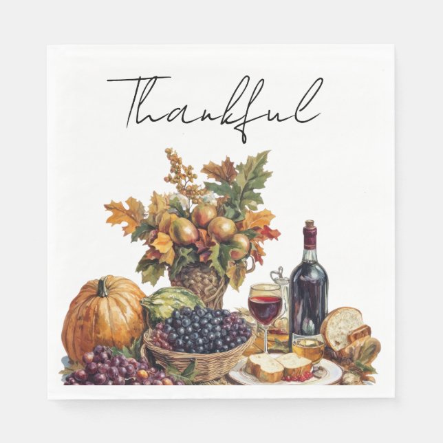 Serviette En Papier Regroupement familial Thanksgiving Dîner (Devant)