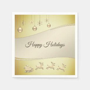 Serviette En Papier Reindeder Sleigh Christmas Balls Papier Napkin