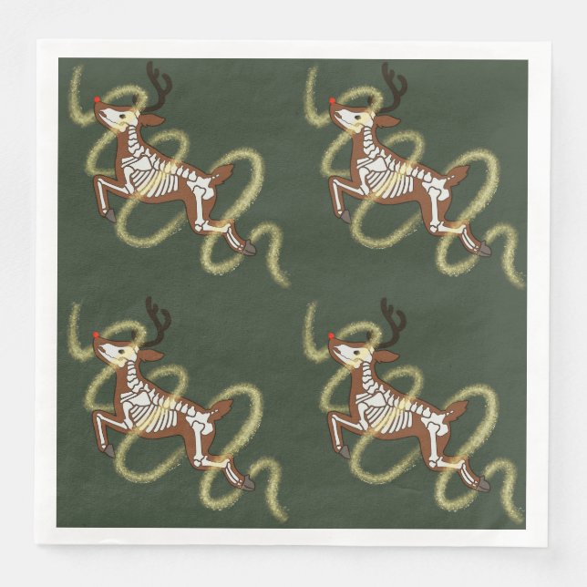 Serviette En Papier Reindeer Skeleton (Devant)