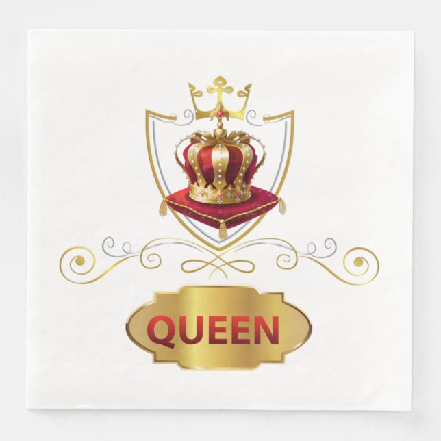 Serviette En Papier Reine Couronne (Devant)